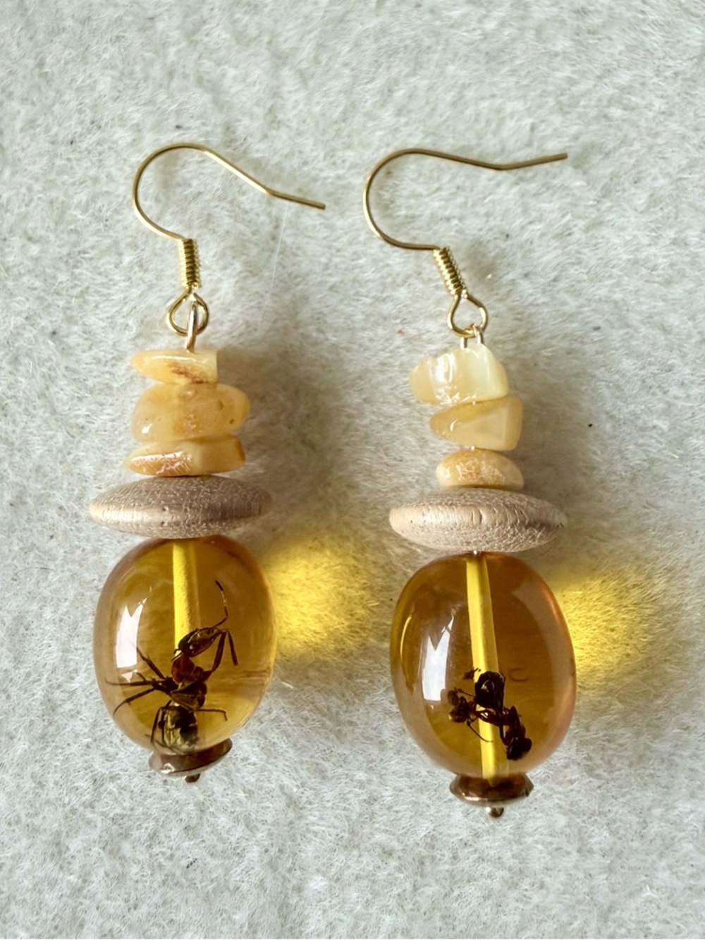 ✨Custom✨Handcrafted Buggy Amber Earrings
